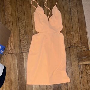 Blue Blush Peach Backless Dress